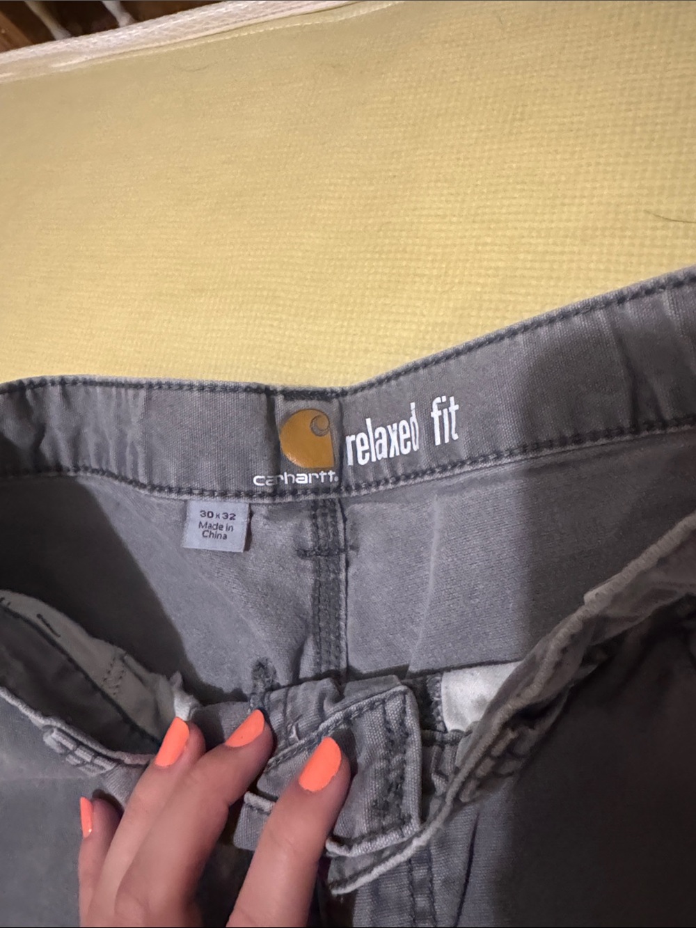 Carhartt Men's Gray Cargo Work Pants with Utility Pockets - Picture 3 of 4